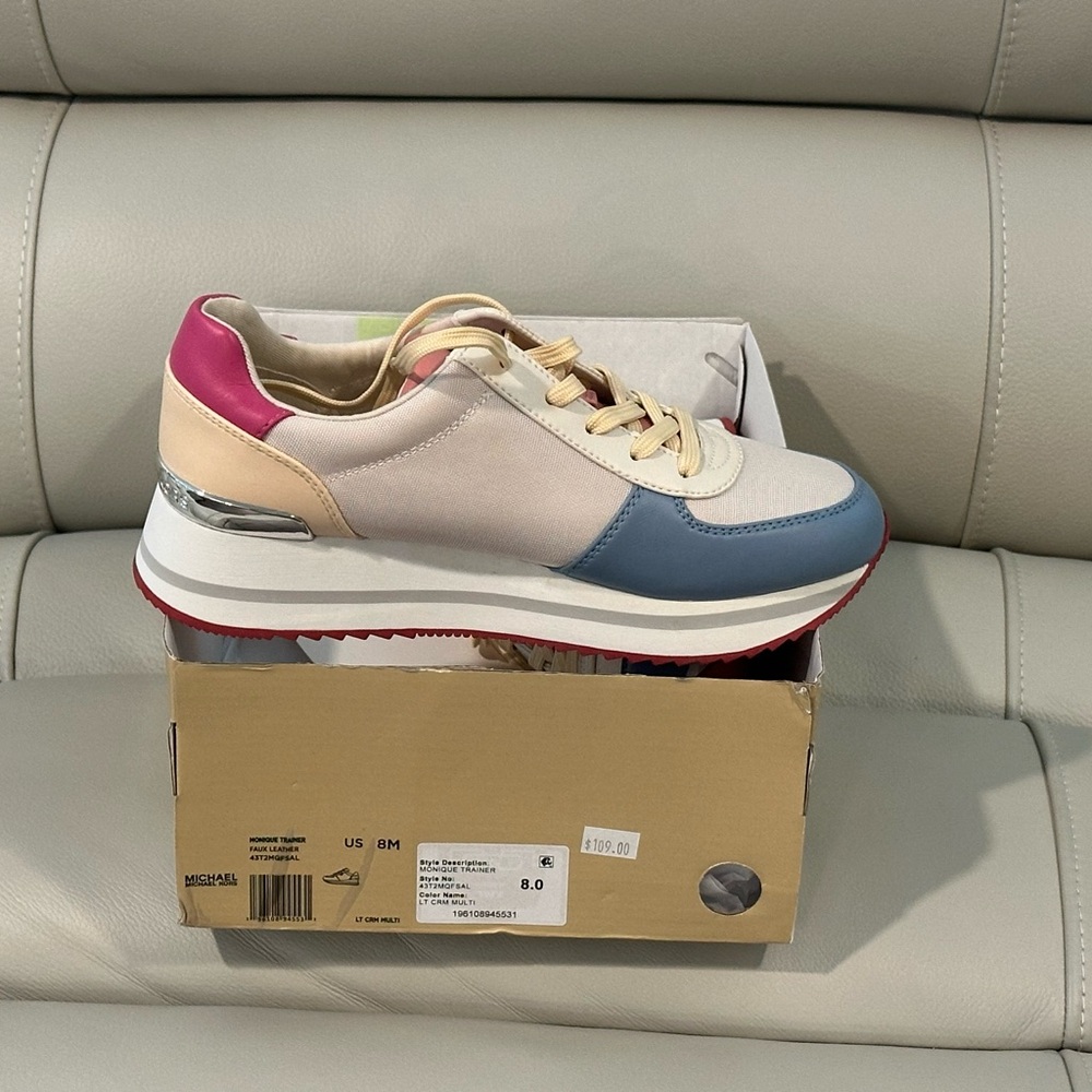 Michael Kors Pink and Blue Sneakers Retro-Inspired Style